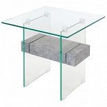 Glass Stone Lamp Table