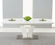 Malibu White High Gloss Extending Dining Table
