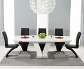 Malibu Extending White High Gloss Dining Table shown with Hereford Chairs