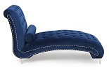 New England Velvet Chaise Longue Side View