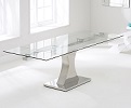 Amber Extending Glass Dining Table Extended