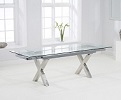 Cilento Extending Glass Dining Table Extended