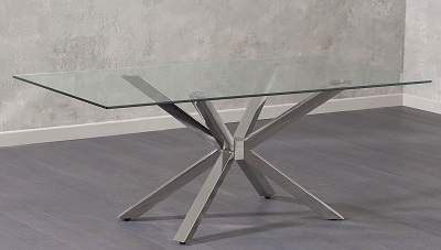 Renato Large Glass Dining Table