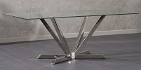 Rene Large Glass Dining Table Side View