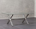 Ricardo Large Glass Dining Table Side View